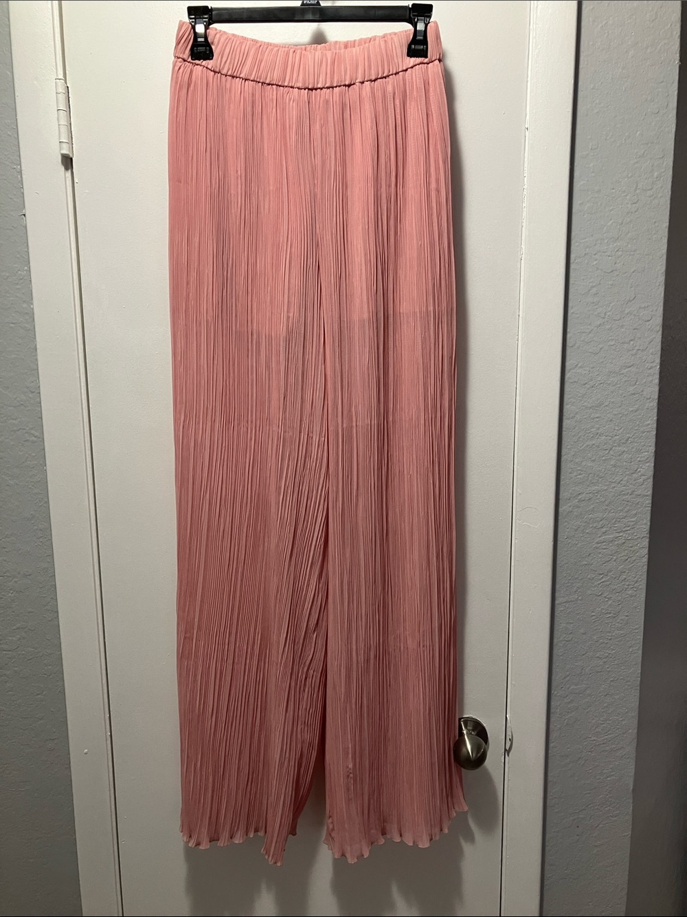 Zara Blush Pink Pleated Wide-Leg Maxi Pants
